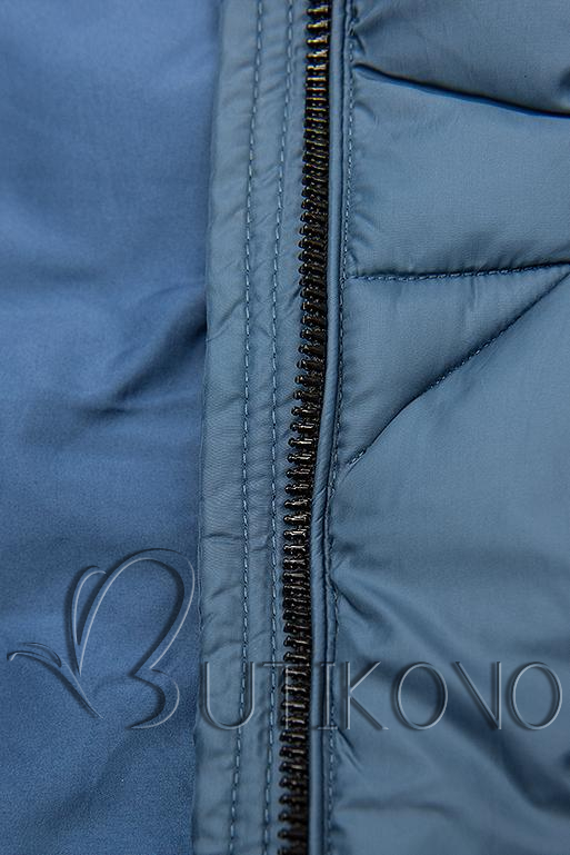 Jeans modrá prošívaná bunda na podzim/zimu