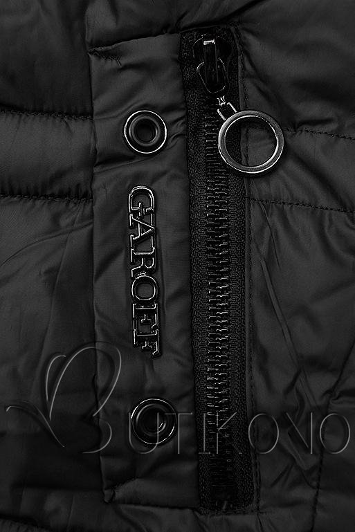 Černá prošívaná bunda na podzim/zimu