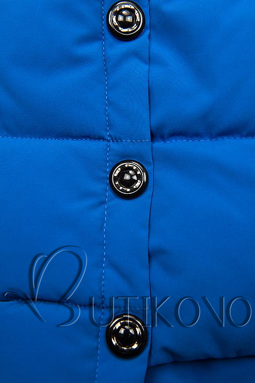 Kobaltově modrá prošívaná bunda na zimu
