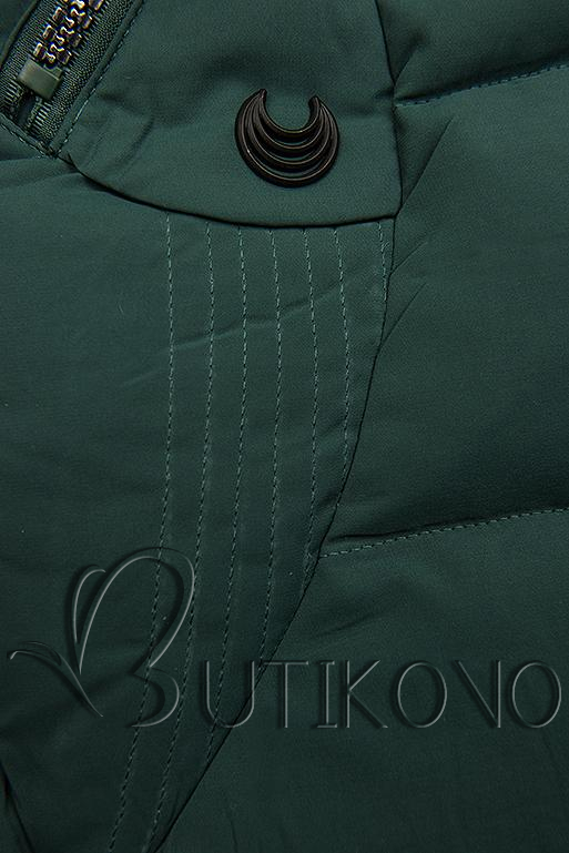 Zelená prošívaná bunda s kapucí