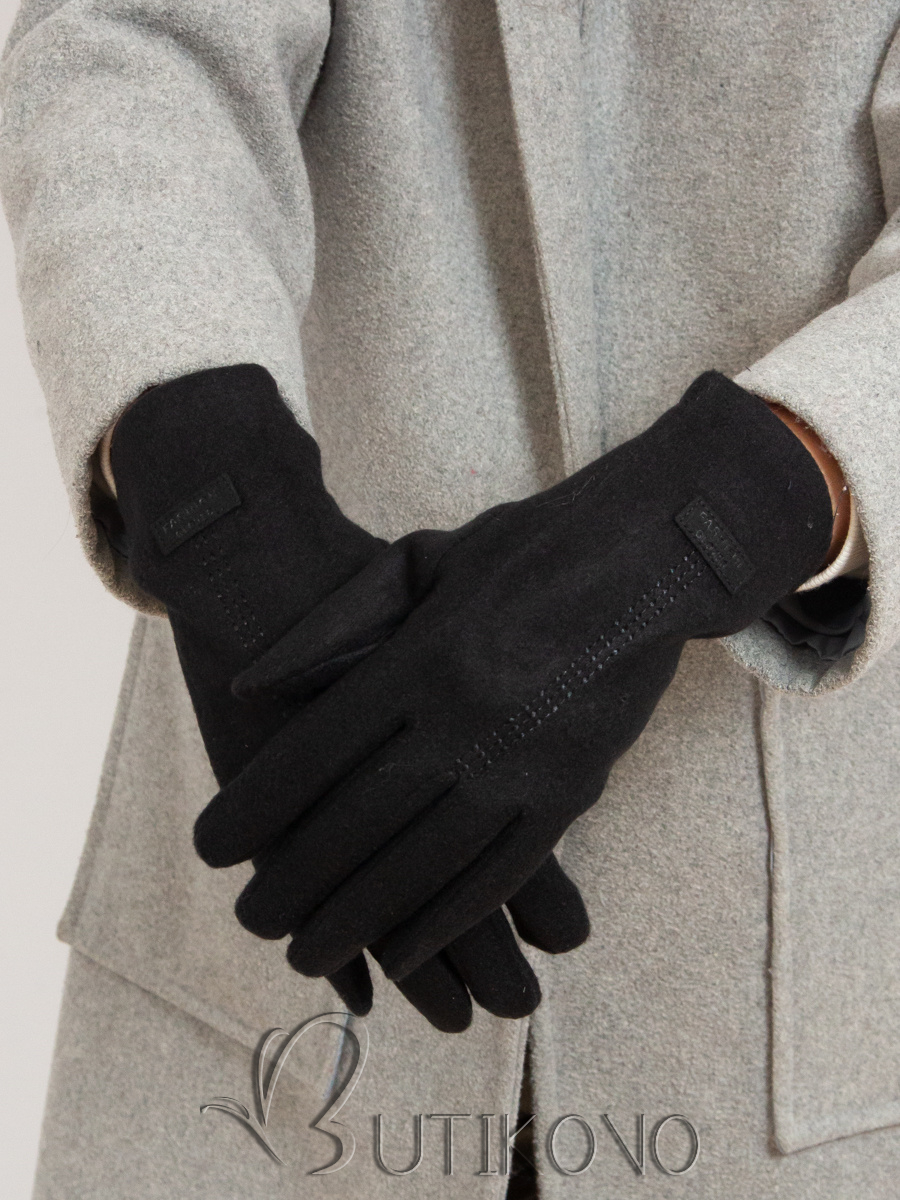 Černé teplé dámské rukavice