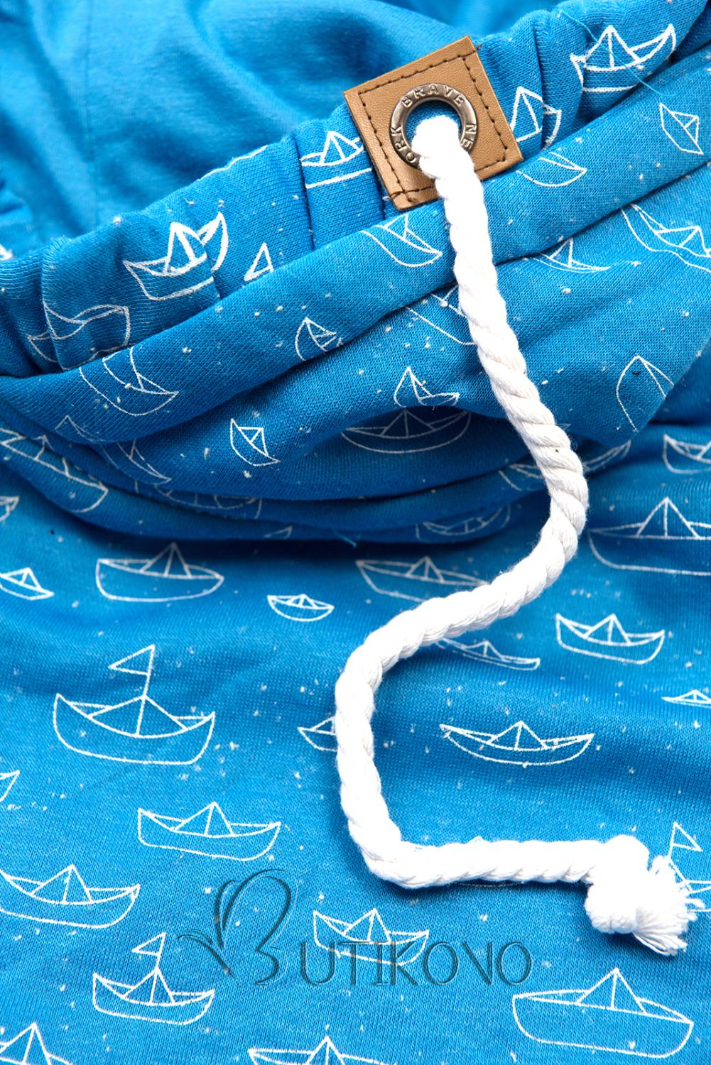 Modrá mikina s námořnickým motivem