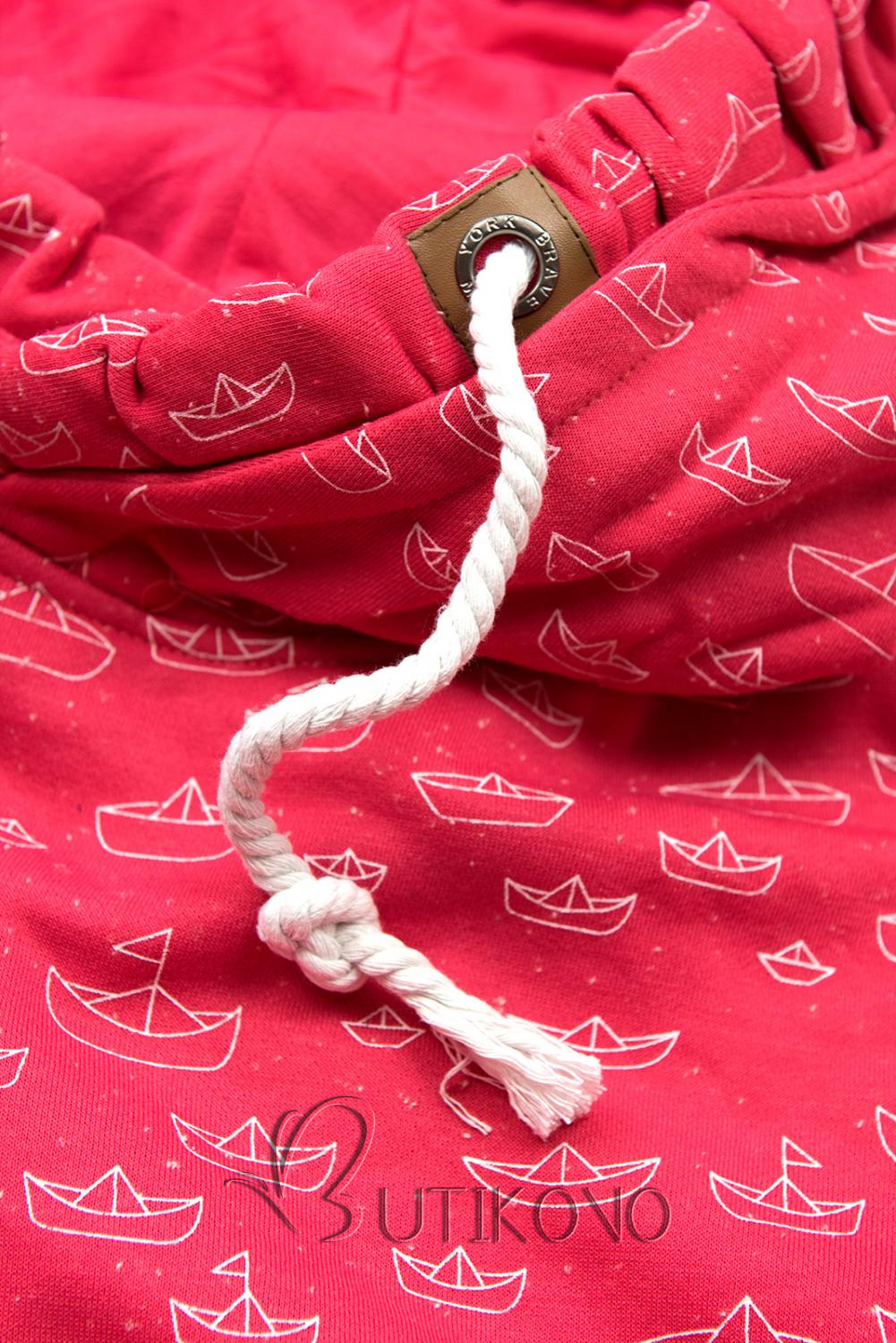 Růžová mikina s námořnickým motivem