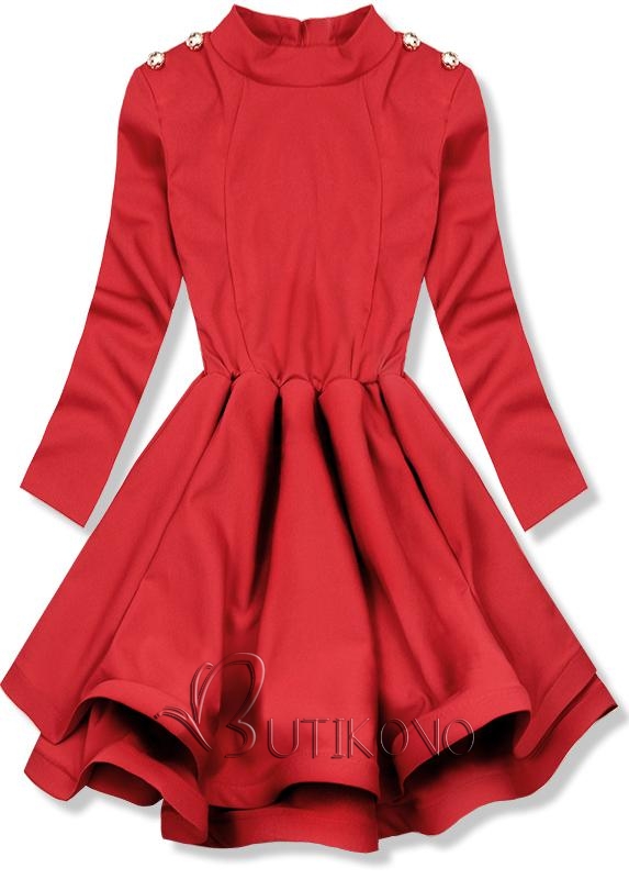 Červené elegantní šaty s kruhovou sukní