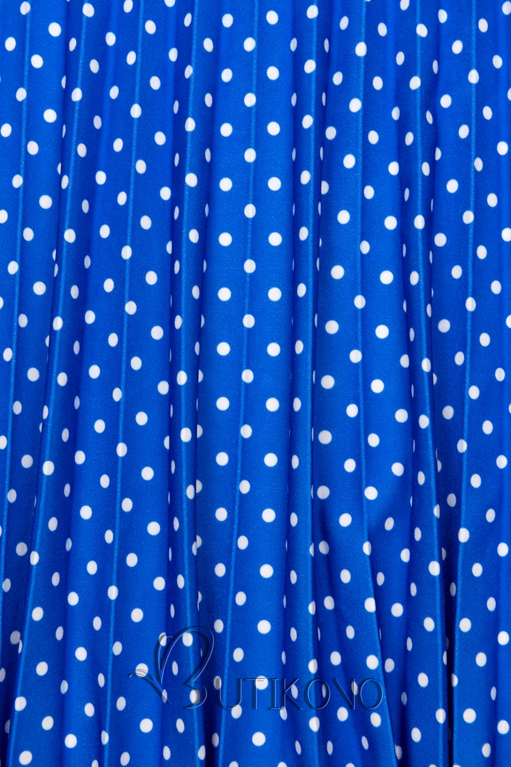 Kobaltově modrá skládaná midi sukně