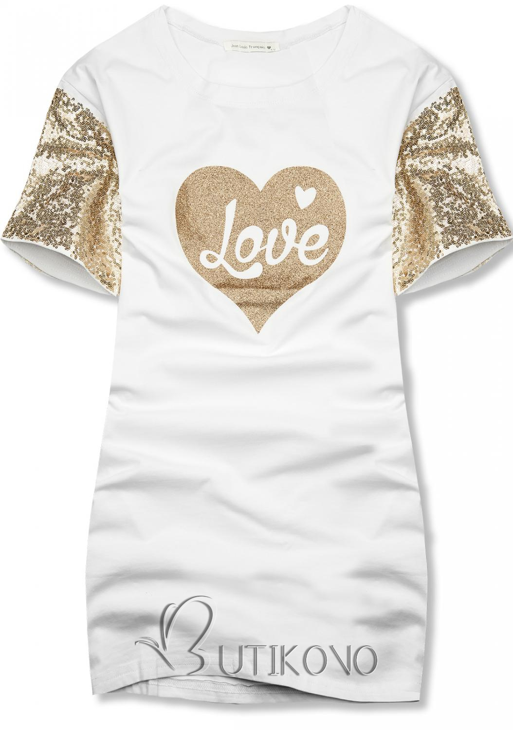 Bílé dámské tričko s motivem Love