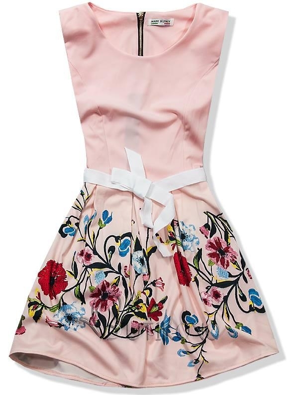 Růžové květinové šaty 101-5