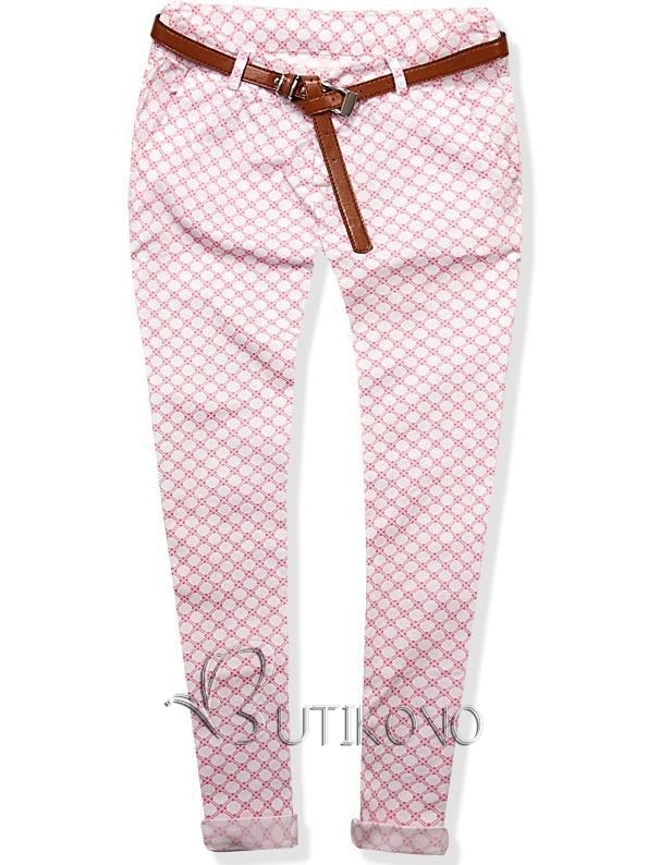 Bílo - růžové kalhoty 102-10