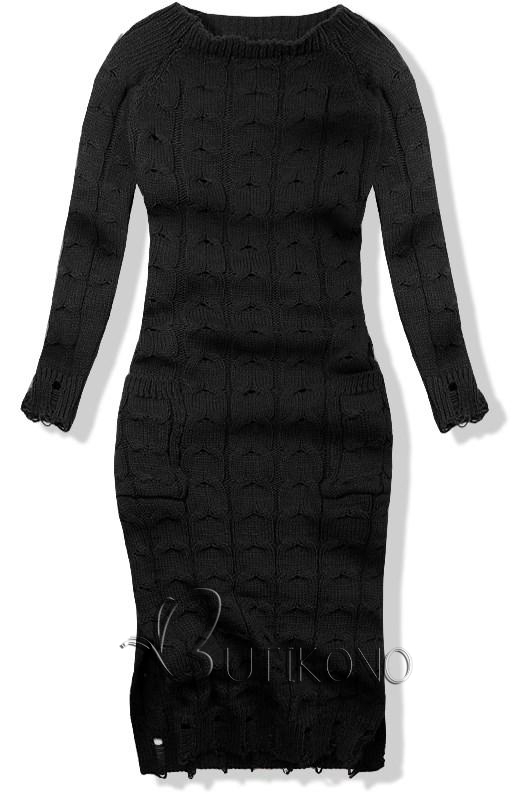Černé pletené šaty 7295