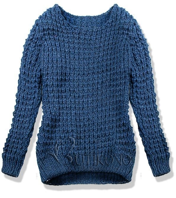Kobaltově modrý pletený svetr LANA