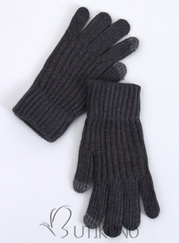 Hřejivé dámské rukavice tmavě šedé