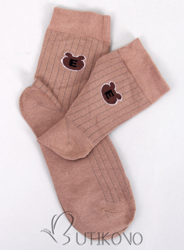 Kávovohnědé dámské ponožky TEDDY