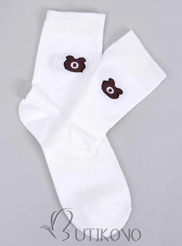 Bílé dámské ponožky TEDDY