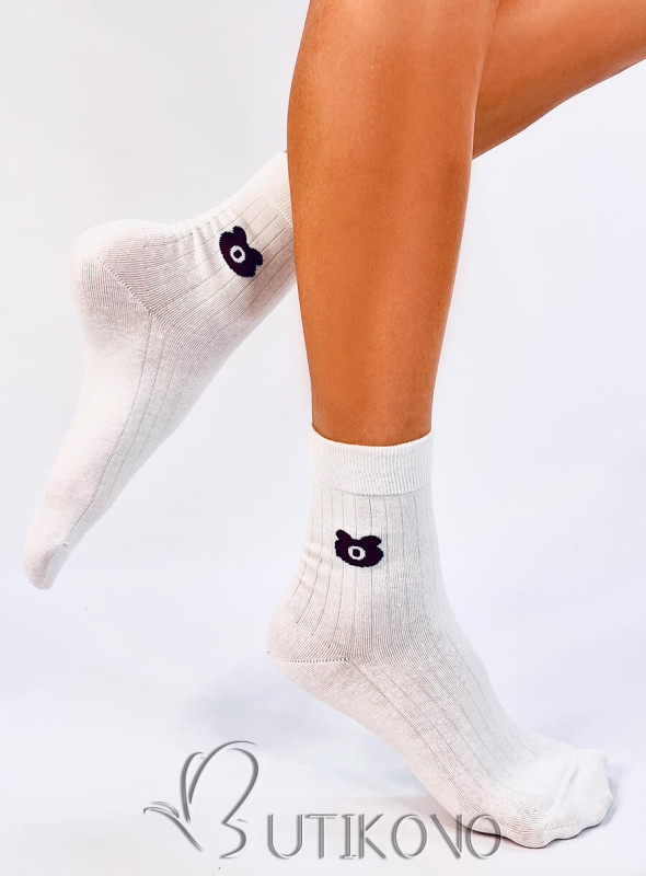 Bílé dámské ponožky TEDDY