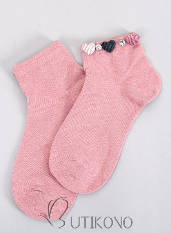 Růžové ponožky se srdíčky