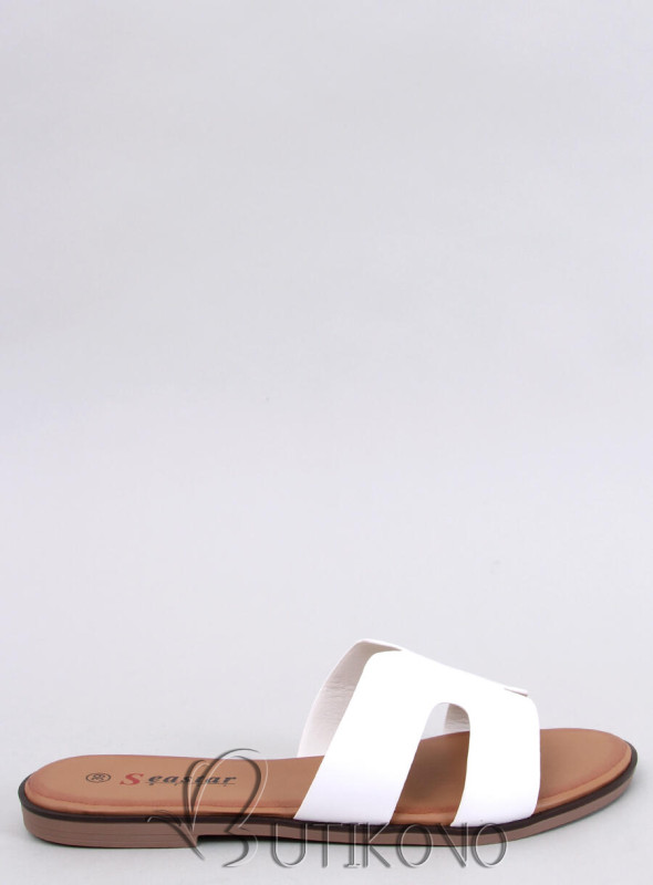 Dámské pantofle v minimalistickém střihu bílé