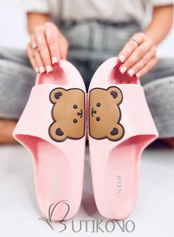 Růžové pantofle TEDDY
