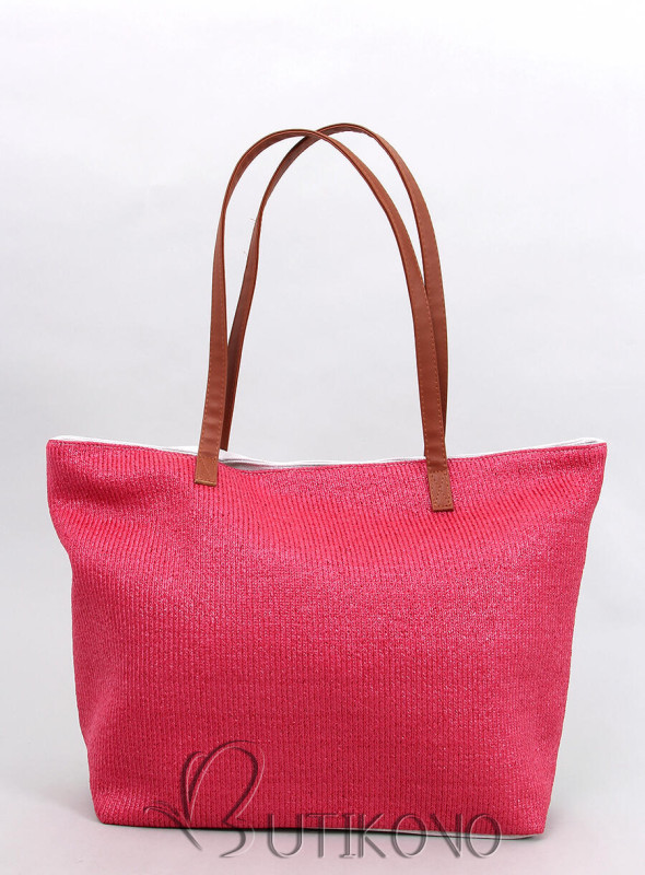Malinově růžová plážová taška VACATION