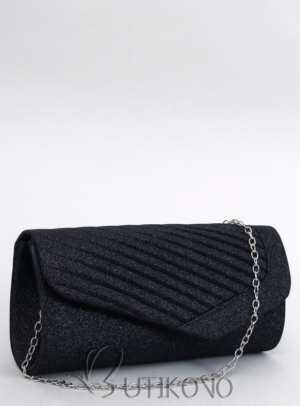 Černá lesklá formální kabelka