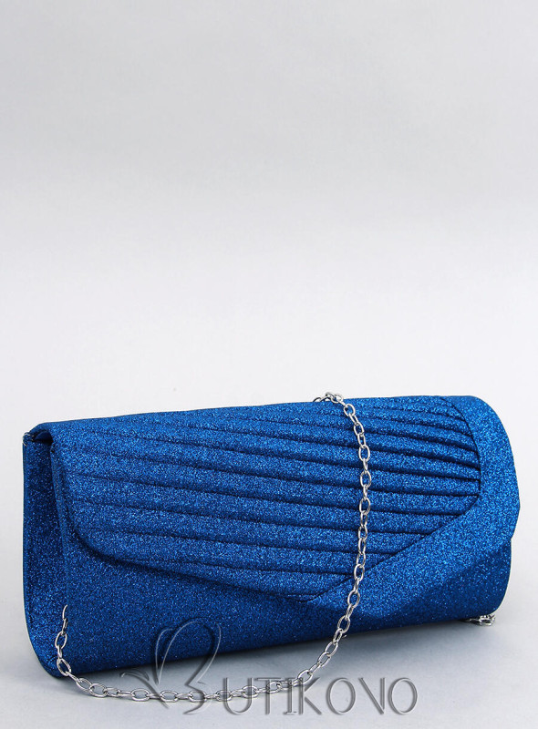 Kobaltově modrá lesklá formální kabelka