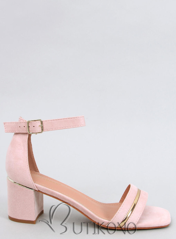 Světle růžové nízké elegantní sandály