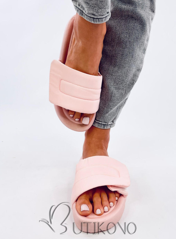 Růžové nylonové pantofle