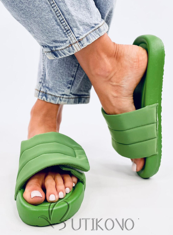 Zelené nylonové pantofle