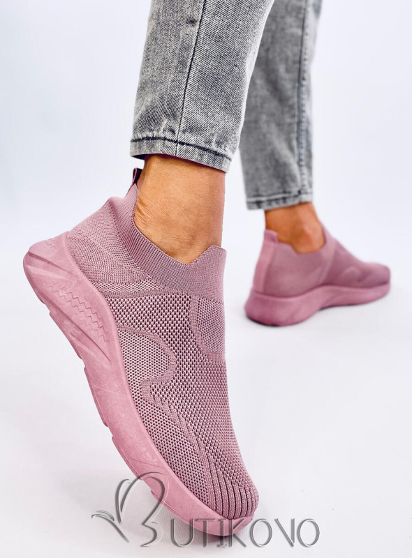 Tenisky typu slip-on růžové