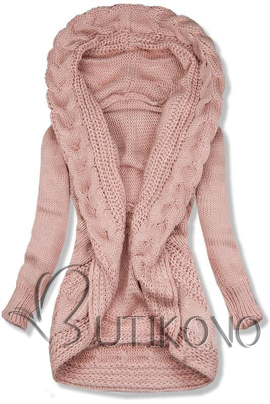 Růžový pletený svetr