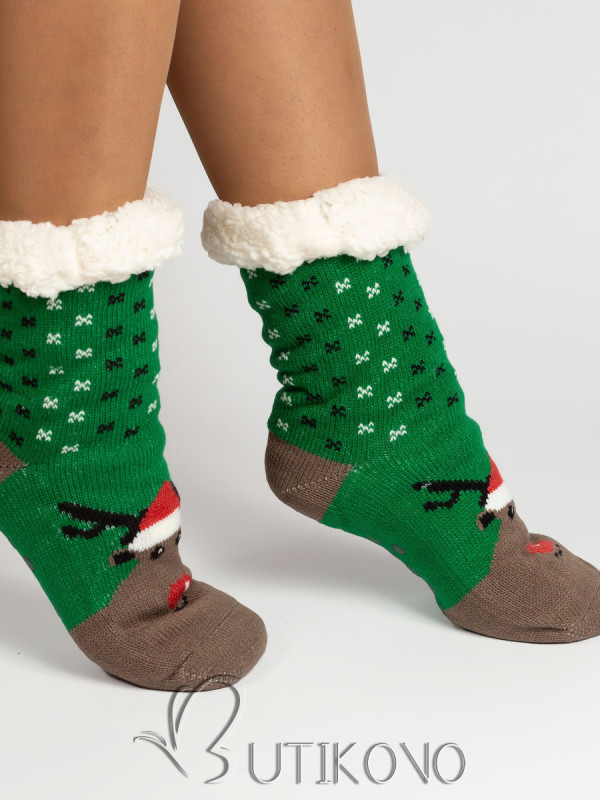 Dámské teplé ponožky Rudolf zelené
