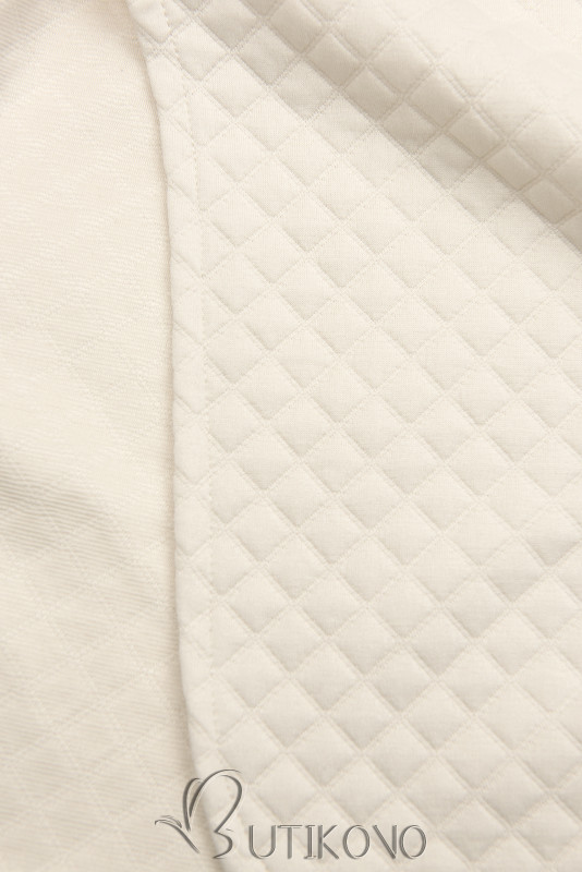 Krémově bílé prošívané šaty s páskem