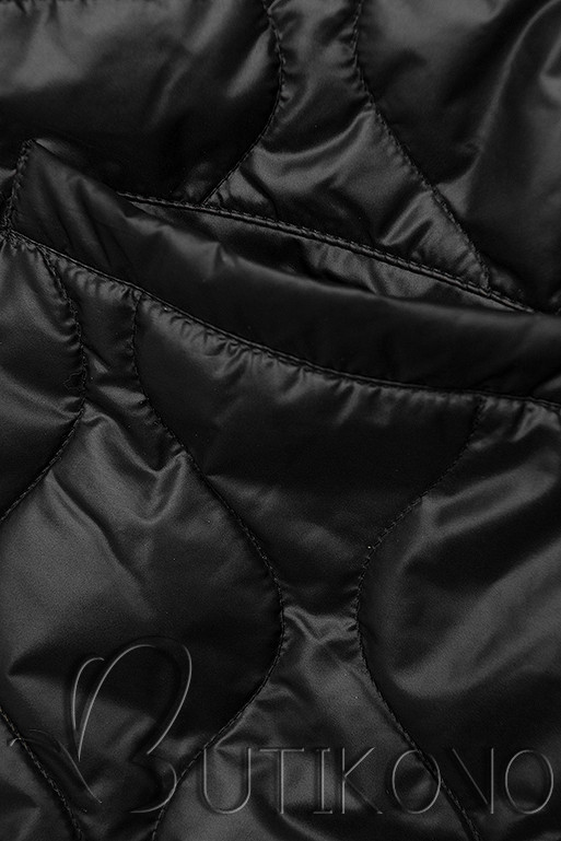 Černá prošívaná bunda bez kapuce