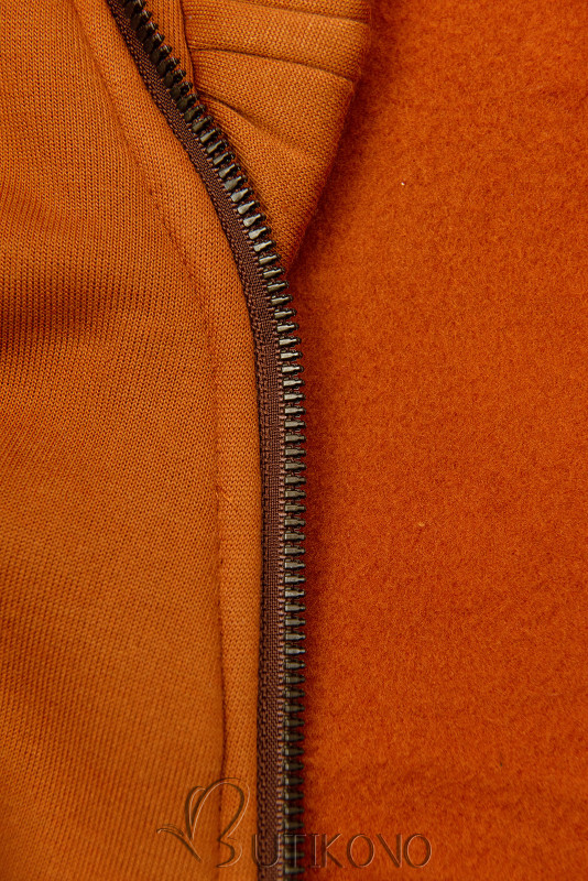 Terakota mikina s asymetrickým zipem