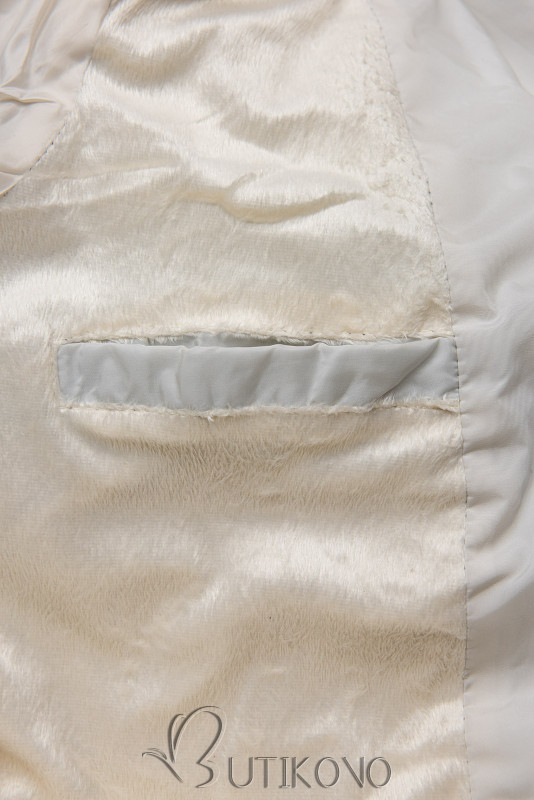 Bílá zimní bunda v prošívaném designu