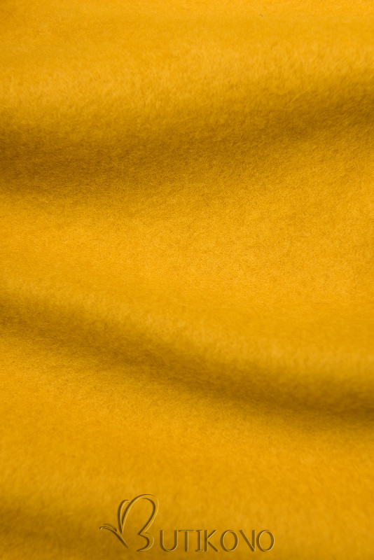 Žlutá mikina s pruhovanou podšívkou