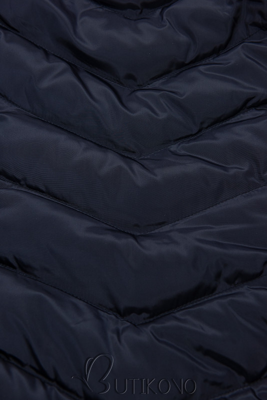 Tmavě modrá prošívaná bunda na podzim/zimu