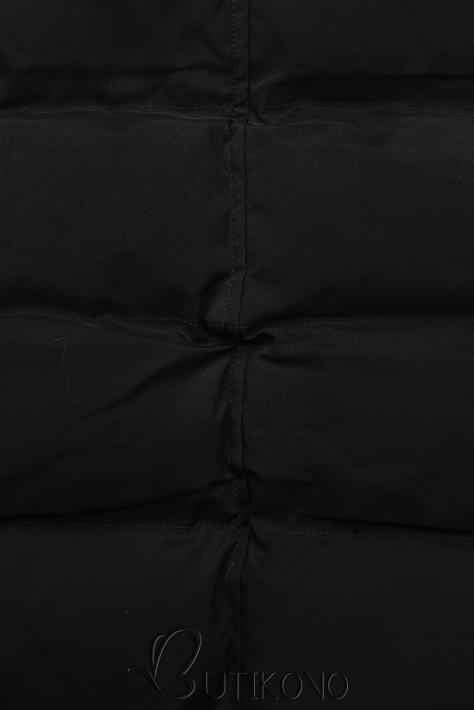 Černá zimní bunda se stahováním v pase