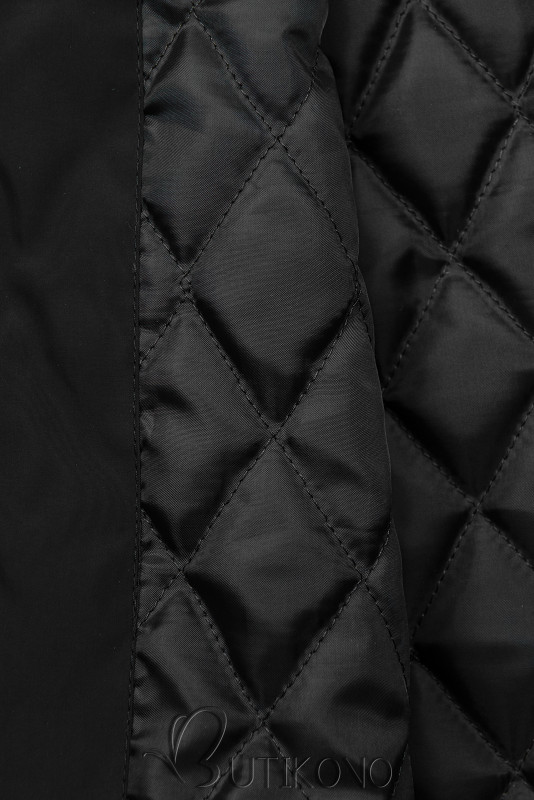 Černý prodloužený plášť/parka