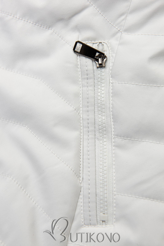 Prošívaná vesta s odepínatelnou kapucí bílá