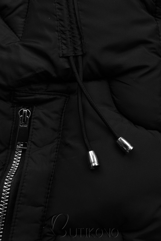 Černá dětská zimní bunda s kapucí