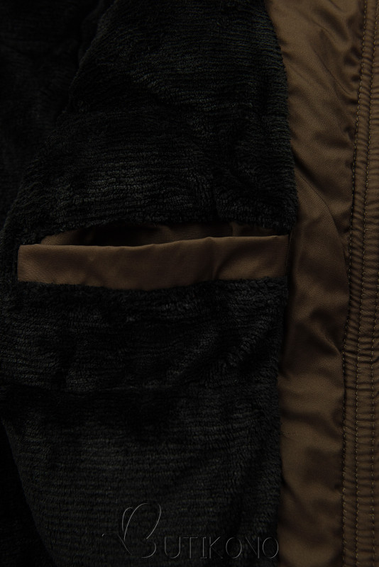 Chlapecká zimní bunda černá/khaki