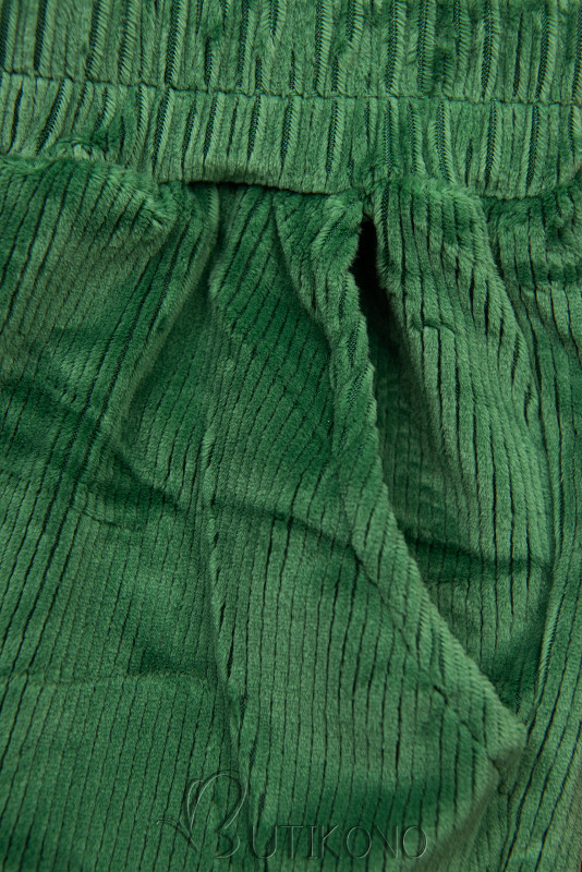 Zelené kalhoty se šněrováním v pase