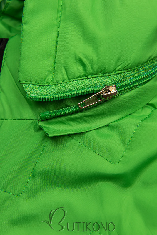 Zelená bunda s kapucí