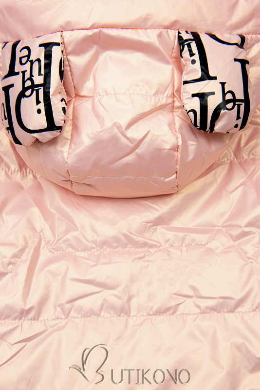 Pudrově růžová prošívaná bunda