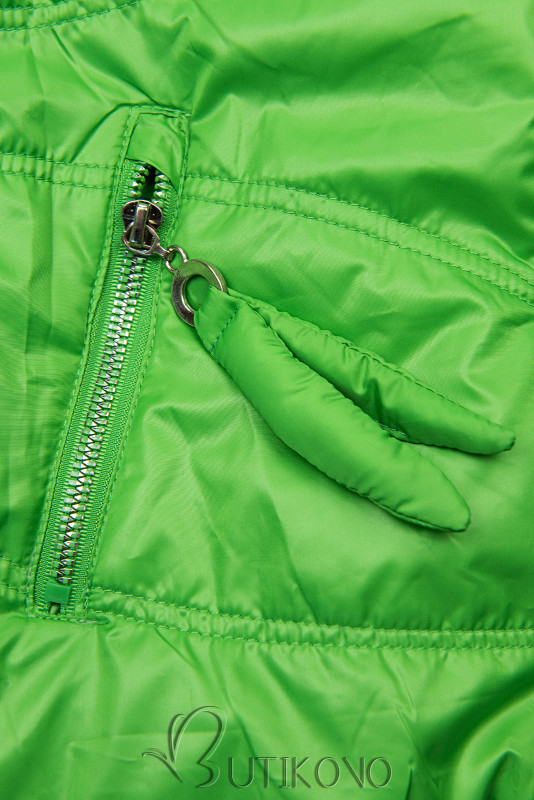 Zelená přechodná bunda s taštičkou