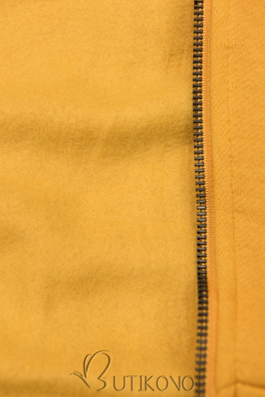 Žlutá prodloužená mikina na zip