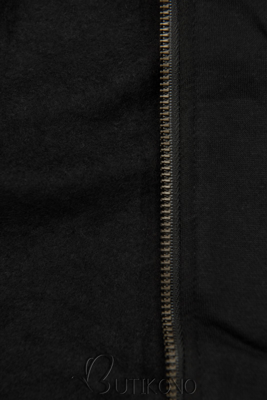 Černá prodloužená mikina na zip