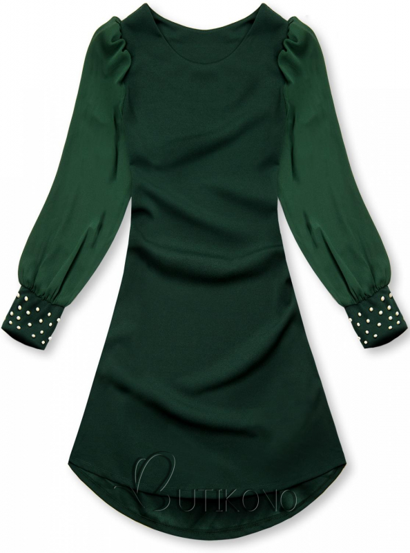 Zelené elegantní šaty v A-střihu