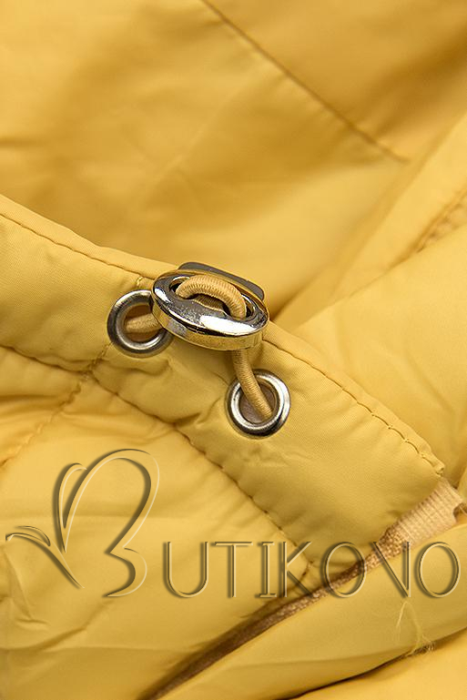Žlutá prošívaná bunda na přechodné období