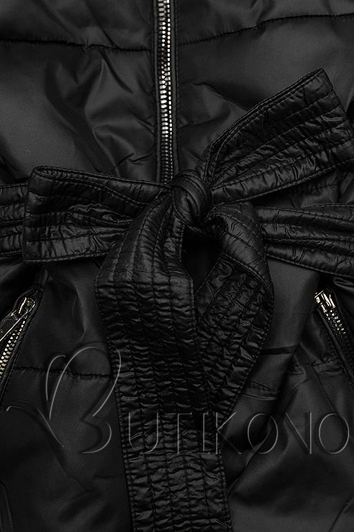 Oboustranná bunda černá/tečkovaná